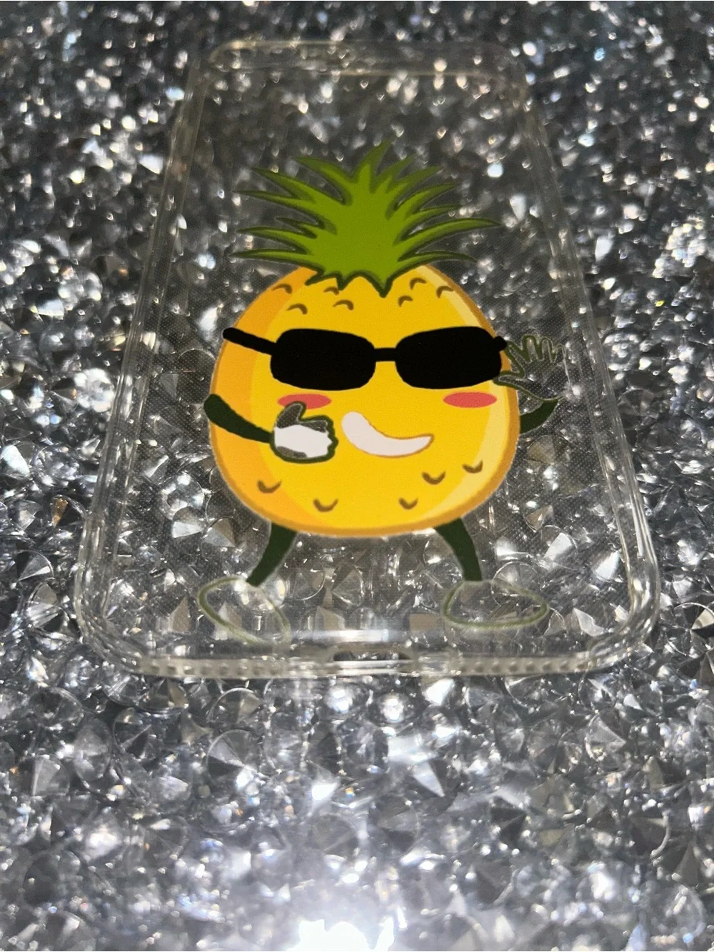 Clear Pineapple Design Phone Case - Yellow & Green